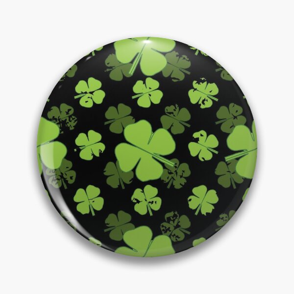 Patron Saint Pins And Buttons Redbubble - four leaf clover pin roblox