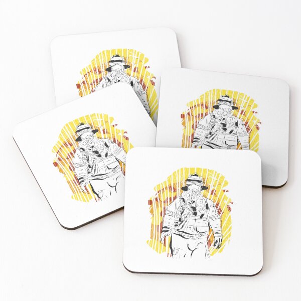 Item preview, Firefighter fire walking drawing minimalist  designed and sold by Tropical Blood.