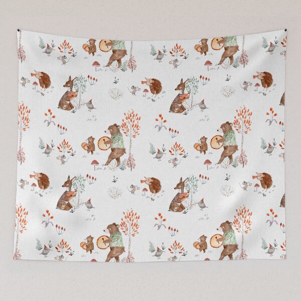 Aperçu de l'œuvre Bande de forêt gris créée et vendue par Petit Faon Prints.