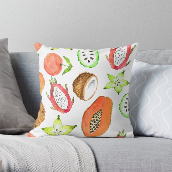 Tropical fruits Throw Pillow