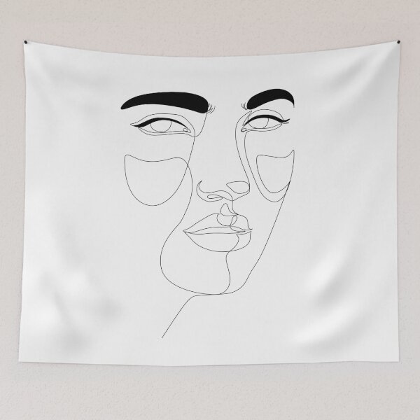 Item preview, Line art woman face designed and sold by OneLinePrint.