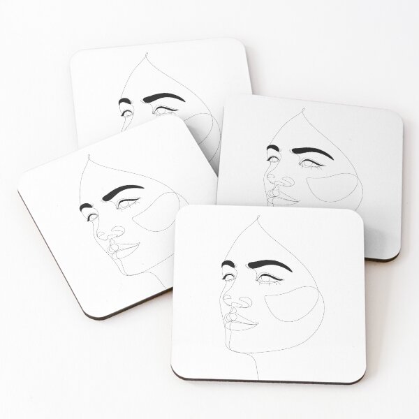 Item preview, Abstract face one drawing. Portrait minimalistic style. Nude line art. Modern continuous line art. Fashion print. Beaty salon art. Art Board Print designed and sold by OneLinePrint.