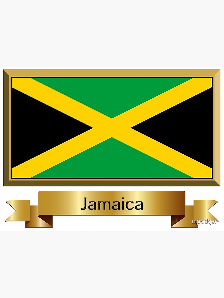 "Jamaica Flag Stickers, Gifts and Products Named" Art Print by