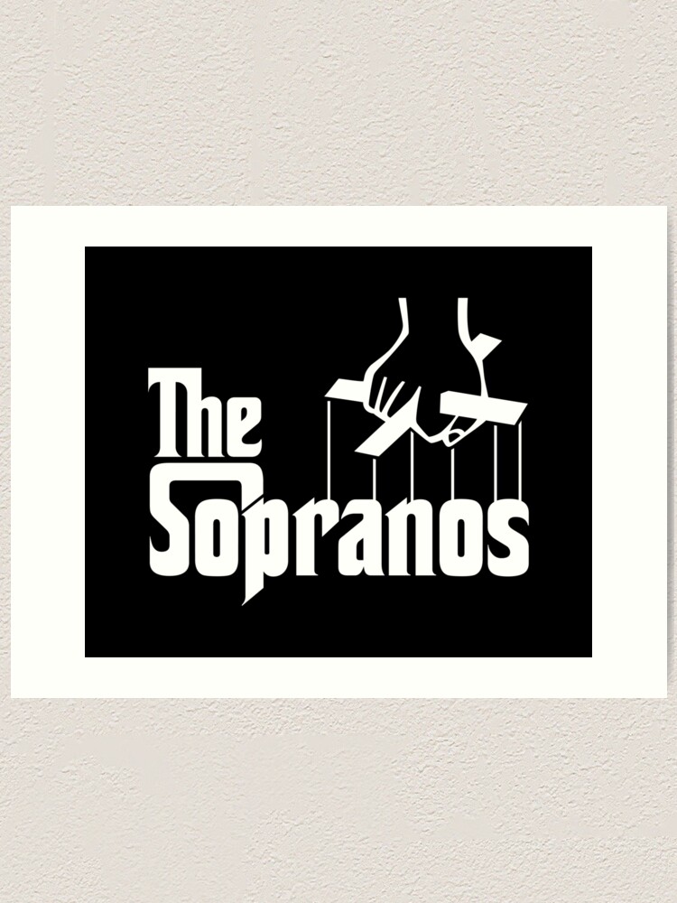 Alternate view of The Sopranos Logo (The Godfather mashup) (White) Art Print