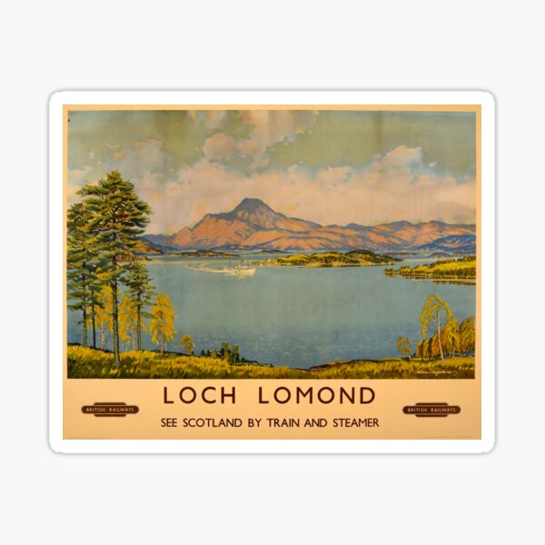 Item preview, Loch Lomond vintage travel poster designed and sold by stickart-marek.