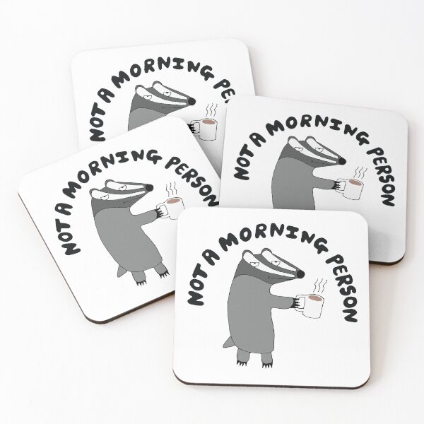 Item preview, Cute Badger He's Not A Morning Person designed and sold by Geek-topia.