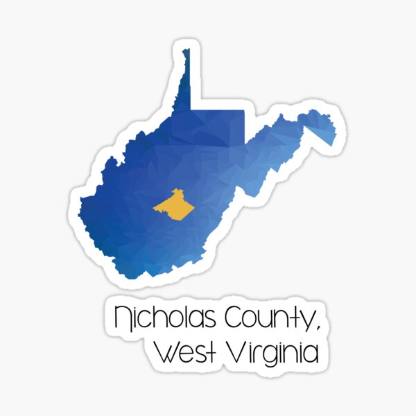 Low-Poly Nicholas County WV Sticker