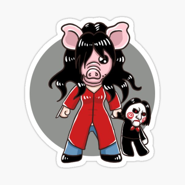 Jigsaw Killer Stickers Redbubble - the pig dead by daylight roblox