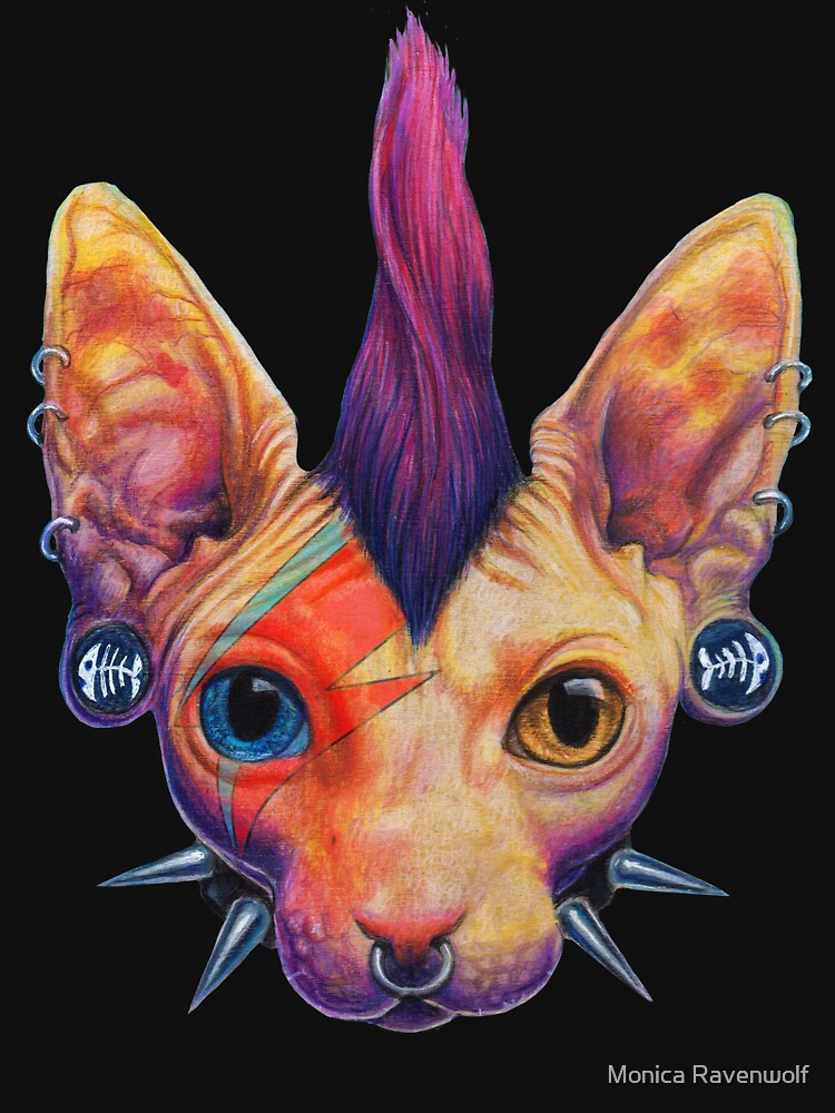 Thumbnail 7 of 7, Classic T-Shirt, Kitty Punk designed and sold by MoniWolf.