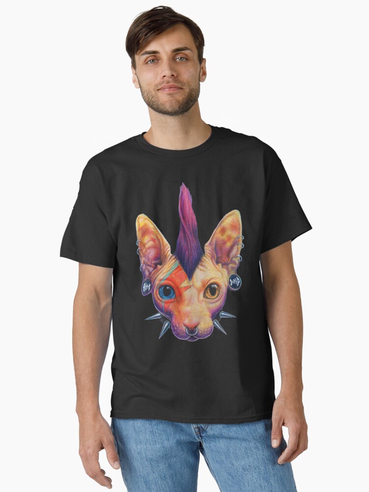 Thumbnail 1 of 7, Classic T-Shirt, Kitty Punk designed and sold by MoniWolf.