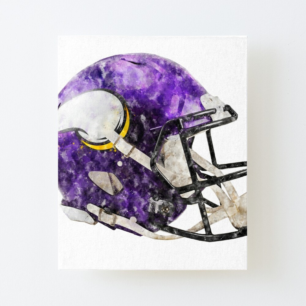 Minnesota Vikings Watercolor Helmet Art Board Print for Sale by