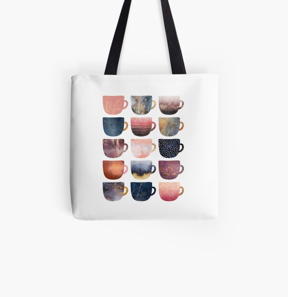 Pretty Coffee Cups 2 All Over Print Tote Bag
