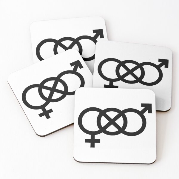 Item preview, bi, interlocking symbols in black designed and sold by Skyler Orion X.