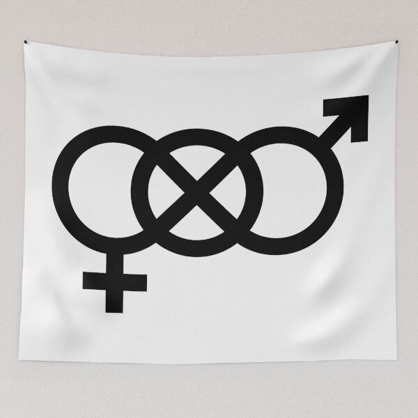 Item preview, bi, interlocking symbols in black designed and sold by Skyler Orion X.