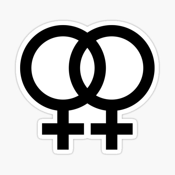 wlw, interlocking symbols in black Sticker