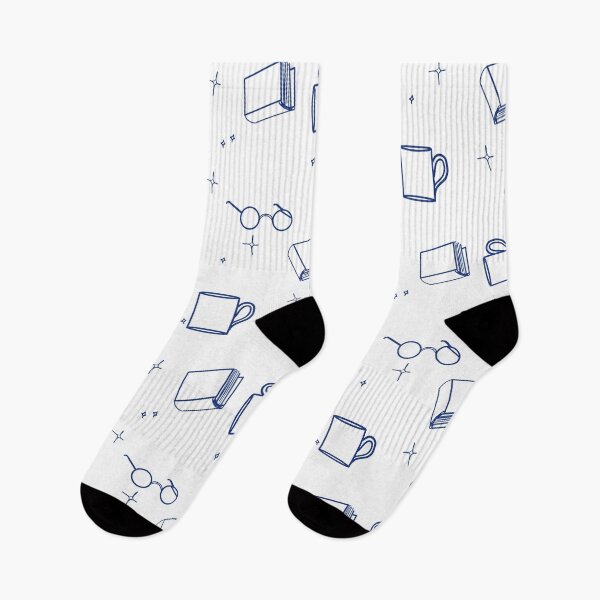 Item preview, Bookish pattern - navy designed and sold by DreamerJournal.