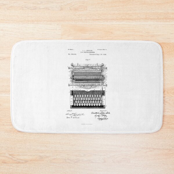 Item preview, Typewriter old patent vintage drawing designed and sold by Onyria Art.