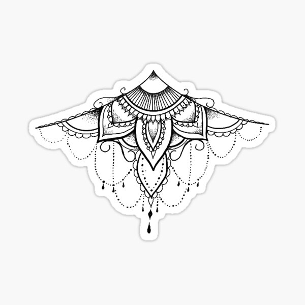 Lotus Flower Symmetrical Tattoo Black And White Outline Vector Illustration  Stock Illustration  Download Image Now  iStock