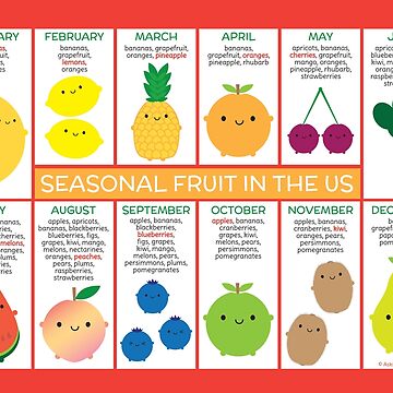 Artwork thumbnail, USA Seasonal Fruits Chart by marcelinesmith