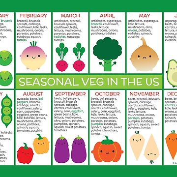 Artwork thumbnail, USA Seasonal Vegetables Chart by marcelinesmith