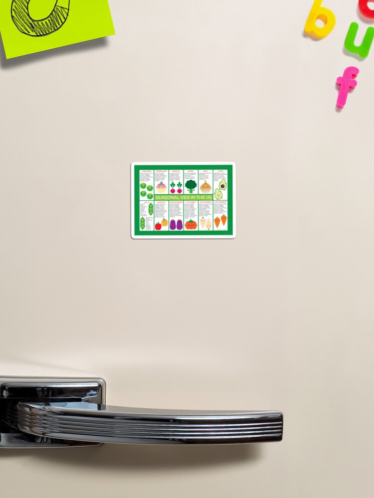 Thumbnail 1 of 3, Magnet, USA Seasonal Vegetables Chart designed and sold by Marceline Smith.