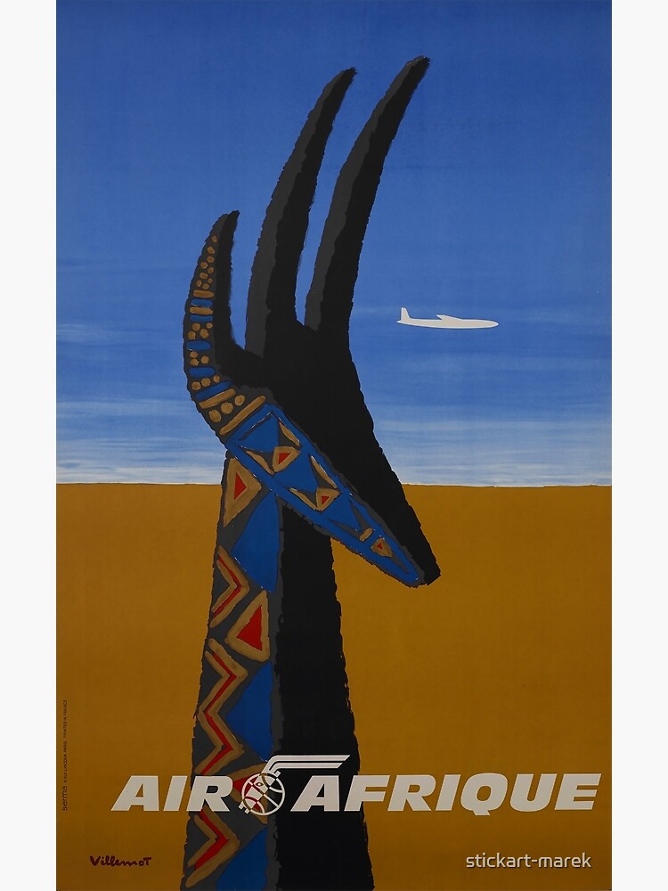 Discover Air Afrique vintage travel poster Premium Matte Vertical Poster