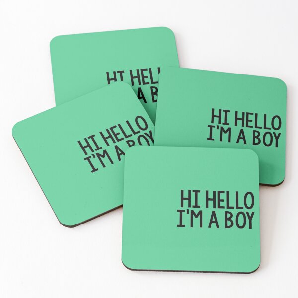 Item preview, Hi Hello, I'm a Boy - black on green designed and sold by Skyler Orion X.