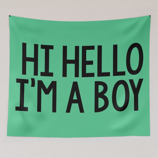 Item preview, Hi Hello, I'm a Boy - black on green designed and sold by Skyler Orion X.