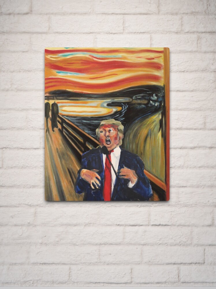 Alternate view of Donald Trump The Scream Painting Edvard Munch mashup Metal Print