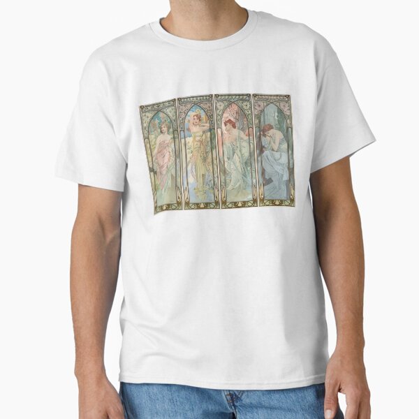 Alphonse Mucha Alfons Mucha Times of the Day Classic T-Shirt