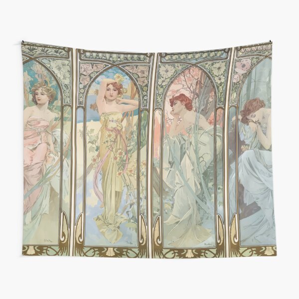 Vista previa del artículo con la obra «Alphonse Mucha Alfons Mucha Momentos del día», diseñado y vendido por digitalvintage.