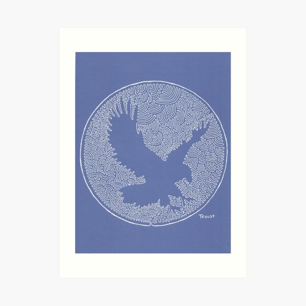 One Line Eagle von tfoust Kunstdruck