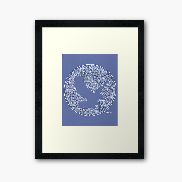 One Line Eagle by tfoust Framed Art Print