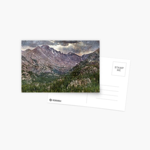 Blue Rockies in the Snow Postcard