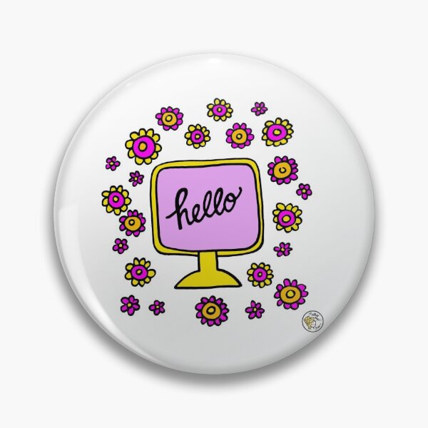 Item preview, Hello monitor tv peace flowerpower design 04 designed and sold by mellowdays.
