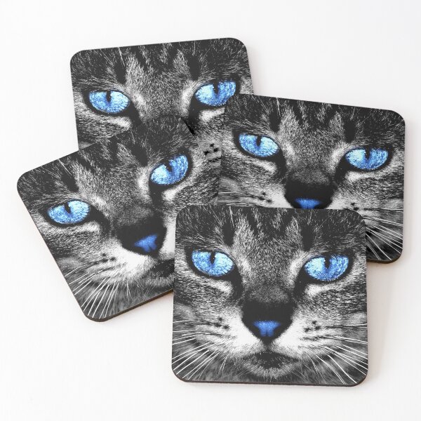 Item preview, Portrait of cat with blue eyes and nose designed and sold by MarieClaude1954.