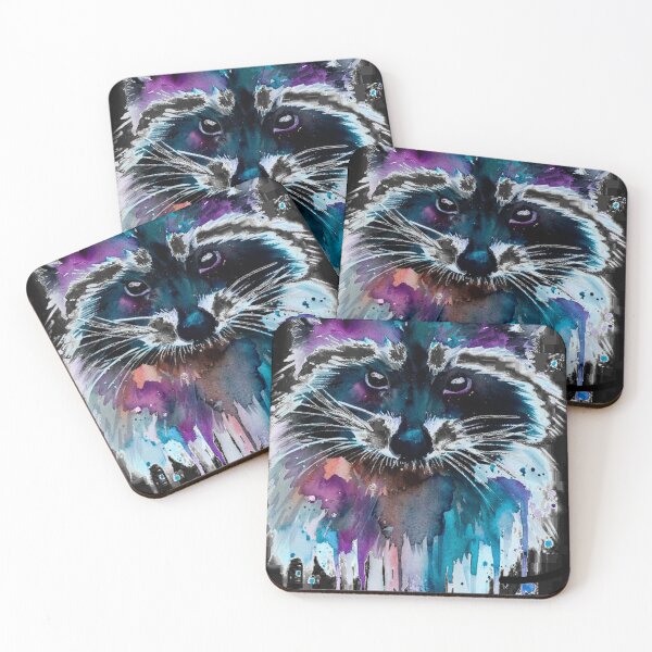 Item preview, beautiful raccoon watercolor drawing designed and sold by tata58315.