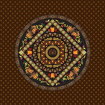 Artwork thumbnail, Thanksgiving Icons Mandala by Valerie Bennett