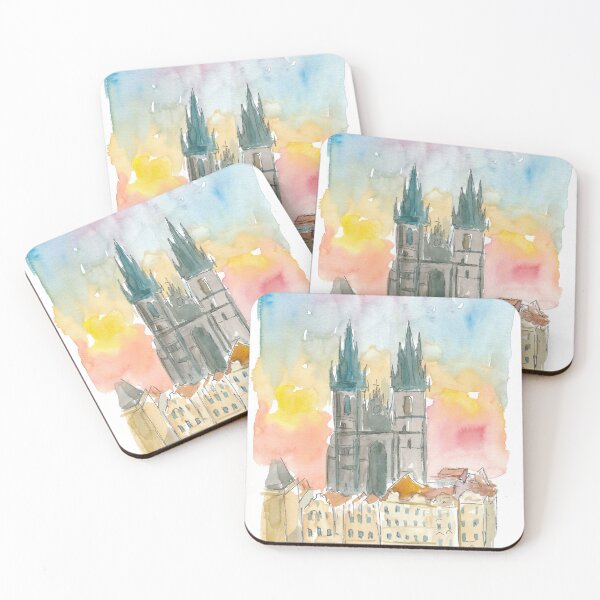 Item preview, Tyn Cathedral In Prague Czech Republic Impressionistic View designed and sold by artshop77.