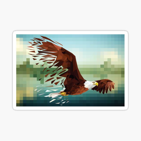Low-Poly Bald Eagle Sticker