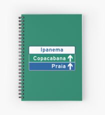 Ipanema/Copacabana/Beach, Traffic Sign, Brazil Spiral Notebook