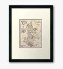 Vintage Map of Denmark (1861) Framed Print