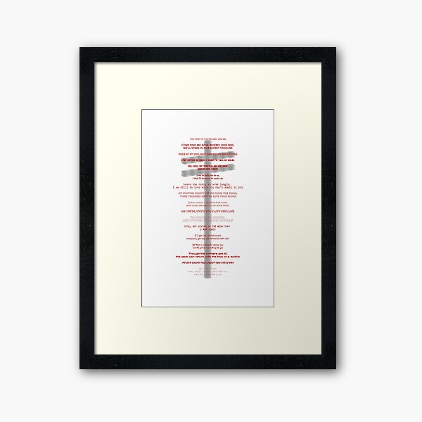 Frightened Rabbit Lyric Design Framed Art Print