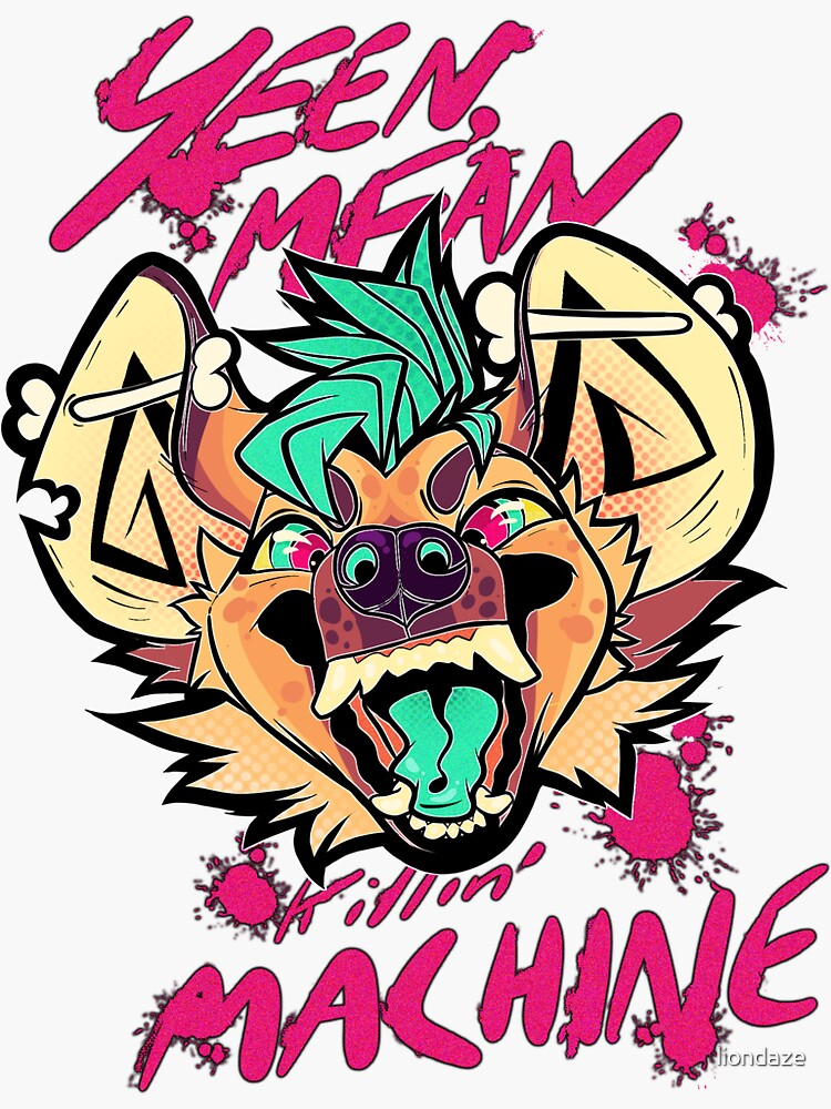 Thumbnail 3 of 3, Sticker, YEEN MEAN KILLIN' MACHINE designed and sold by liondaze.