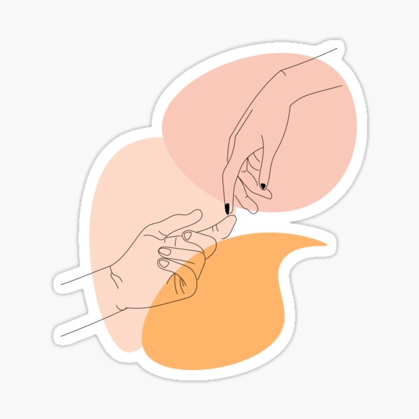 touching hands reaching out - touching hands Sticker