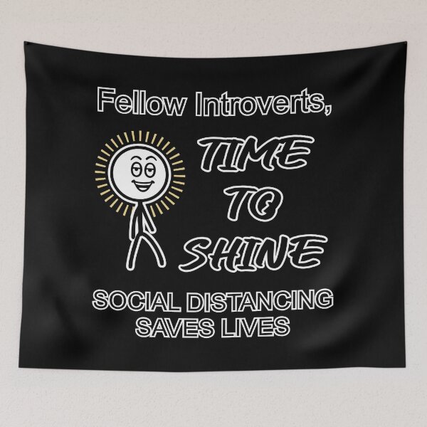 Item preview, Time To Shine, Social Distancing - black designed and sold by claudiasartwork.