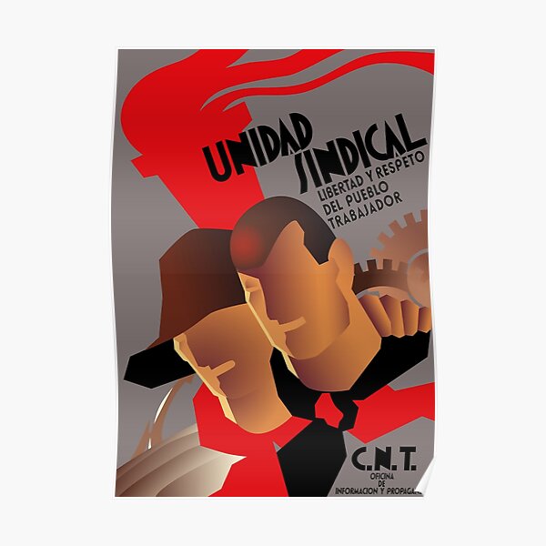 CNT Unidad Sindical - Guerra civil española, anarquista, socialista, izquierdista Póster