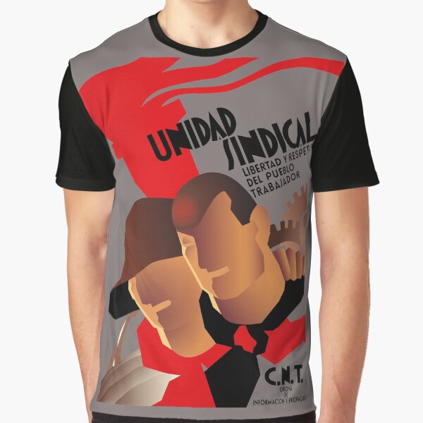 Vista previa del artículo con la obra «CNT Unidad Sindical - Guerra civil española, anarquista, socialista, izquierdista», diseñado y vendido por SpaceDogLaika.