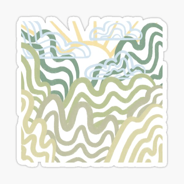 Cloudy Sunrise Doodle Sticker