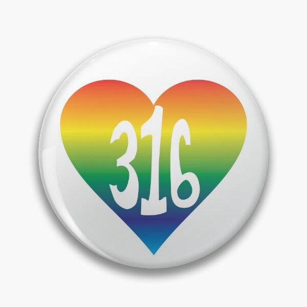 Item preview, Hand Drawn Kansas Pride Rainbow Heart 316 Area Code designed and sold by itsrturn.